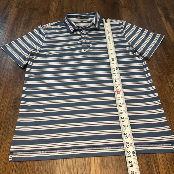 Southern Point Co. Boys LARGE blue, mint, and pink striped polo casual - Picture 5 of 8